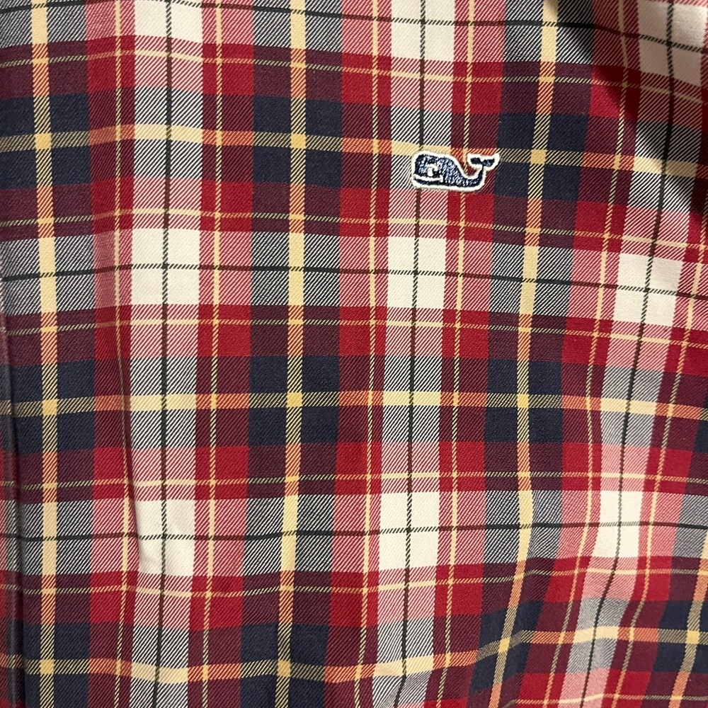 Vineyard Vines Red and Blue Plaid Button Down Shirt - Picture 2 of 6